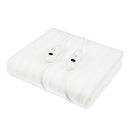 Laura Hill Heated Electric Blanket Double Size Fitted Polyester Underlay Winter Throw - White