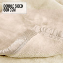 Laura Hill Mink Blanket Double Sided 600GSM Queen Size Beige