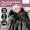 Laura Hill 600GSM Faux Mink Blanket Double-Sided Queen Size - Black