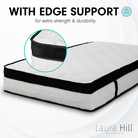Laura Hill  Double Mattress Bed Size Euro Top 5 Zone Spring Foam 32cm Bedding Pocket