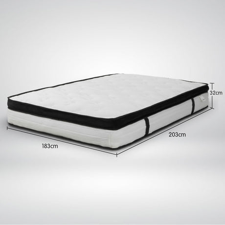 Laura Hill King Mattress Bed Size Euro Top 5 Zone Spring Foam 32cm Bedding Pocket