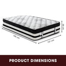Laura Hill Double Mattress Bed Size Euro Top 5 Zone Spring Foam 34cm Bedding Pocket