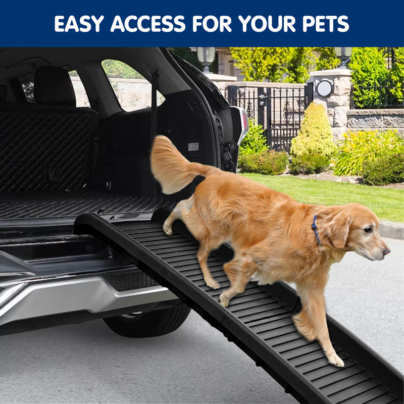 Furtastic Foldable Car Dog Ramp Vehicle Ladder Step Stairs - Black