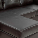 Sarantino Corner Sofa Lounge Couch Modular Furniture Chair Home Faux Leather Chaise Brown