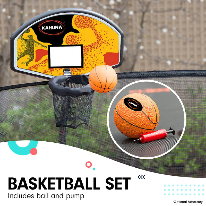 Kahuna 6ft X 9ft Trampoline Free Safety Net Spring Pad Cover Mat Ladder Basketball Set