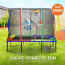 Kahuna 6ft X 9ft Outdoor Rectangular Rainbow Trampoline Safety Enclosure And Basketball Hoop Set
