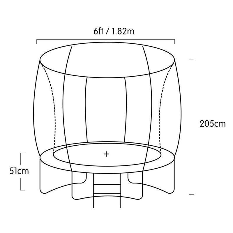 Kahuna 6ft Outdoor Round Green Trampoline Safety Enclosure