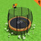 Kahuna 8ft Twister Springless Trampoline Round Free Safety Net Pad Mat with Basket Ball Set Orange