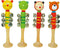 PRICE FOR 4 ASSORTED ANIMAL BELL STICK W BASE