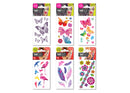 PRICE FOR 6 ASSORTED TEMPORARY TATTOO BUTTERFLY & FLOWER