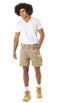 Mens Work Shorts Flexible Durable Tough - Beige Khaki [ SIZE 30 ]