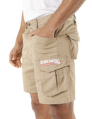 Mens Work Shorts Flexible Durable Tough - Beige Khaki [ SIZE 32 ]