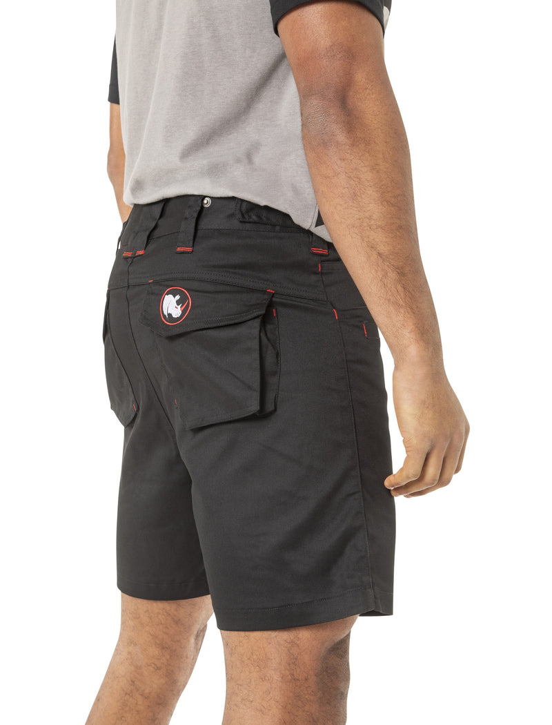 Mens Work Shorts Flexible Durable Tough - Black  [ SIZE 32 ]