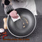 32cm 304 Stainless Steel Non-Stick Stir Fry Cooking Kitchen Honeycomb Wok Pan with Lid