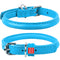 Waudog Leather Round Dog Collar  20-25CM BLUE