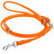 Waudog Orange Leather Round Adjustable Clip Leash W10MM-L183CM