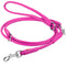 Waudog Pink Leather Round Adjustable Clip Leash W10MM-L183CM