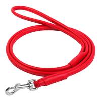 Waudog Leather Round Clip Leash W4MM - L183CM RED