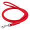 Waudog Leather Round Clip Leash W6MM - L183CM RED