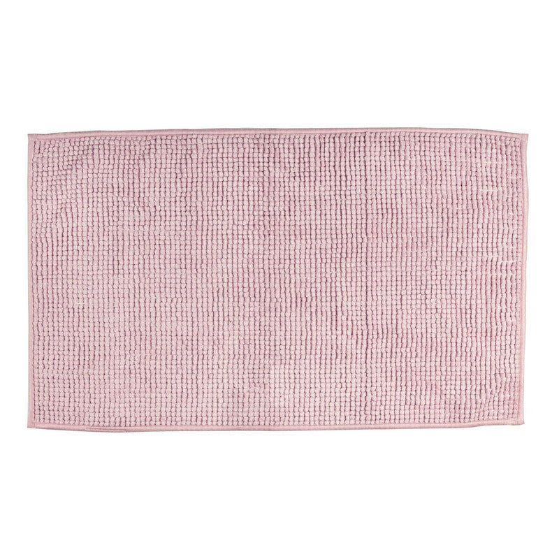 Microfiber Shower & Bathroom Bath Mat Non Slip Soft Pile Design (Pink)