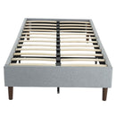 Bedframe with Wooden Slats (Light Grey) &