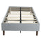 Bedframe with Wooden Slats (Light Grey) &