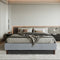 Bedframe with Wooden Slats (Light Grey) &