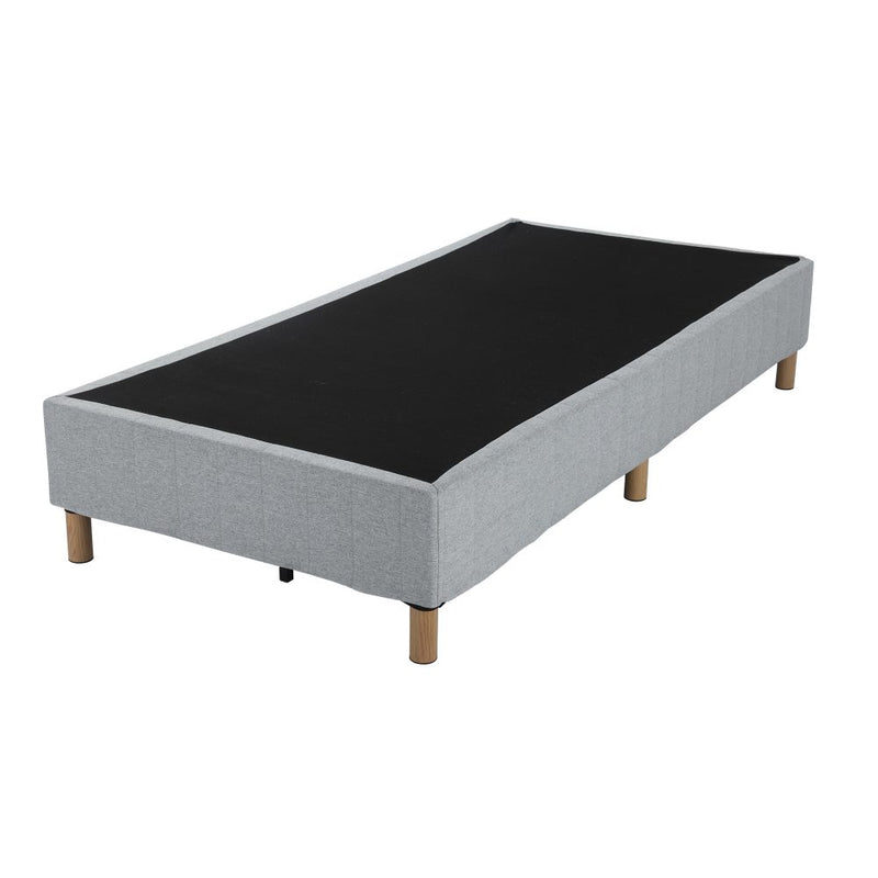 Metal Bedframe Mattress Foundation (Light Grey) &