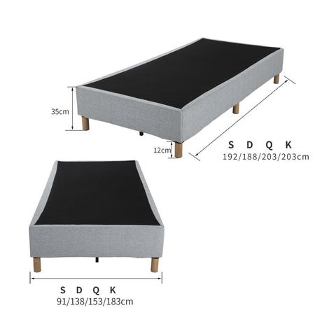 Metal Bedframe Mattress Foundation (Light Grey) – King