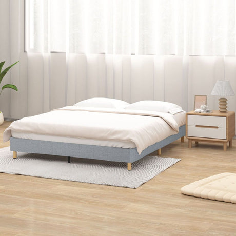 Metal Bedframe Mattress Foundation (Light Grey) – King