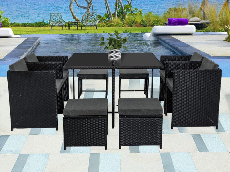 Horrocks 8 Seater Outdoor Dining Set – Black