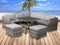 8PC Outdoor Dining Set Wicker Table &amp; Chairs-Grey