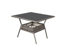 8PC Outdoor Dining Set Wicker Table &amp; Chairs-Grey