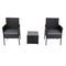 3PC Outdoor Table and Chairs Set - Black