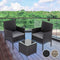 3PC Outdoor Table and Chairs Set - Black