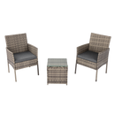 2 Seater PE Rattan Outdoor Furniture Chat Set- Mixed Grey