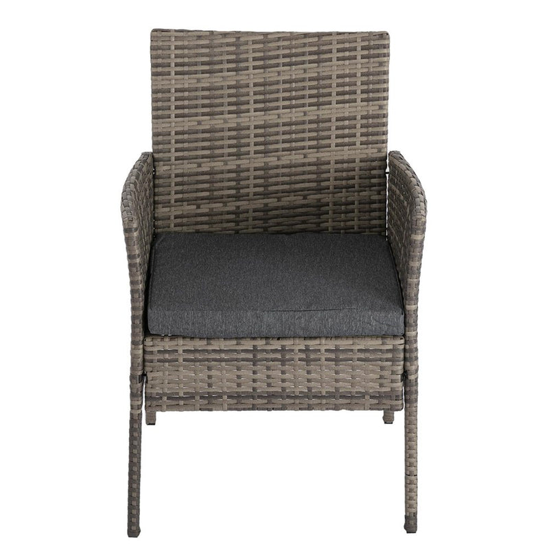 2 Seater PE Rattan Outdoor Furniture Chat Set- Mixed Grey