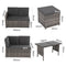 Ella 8-Seater Modular Outdoor Garden Lounge and Dining Set with Table and Stools in Dark Grey Weave