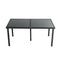 Outdoor Minimalist Black Wicker 6-Seater Dining Set