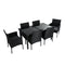 Outdoor Minimalist Black Wicker 6-Seater Dining Set