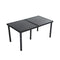 Outdoor Minimalist Black Wicker 6-Seater Dining Set