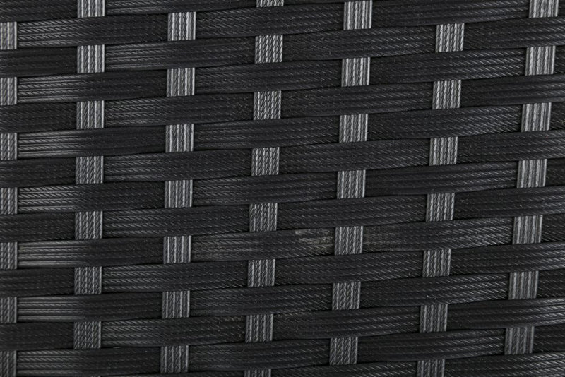 Outdoor Minimalist Black Wicker 6-Seater Dining Set