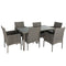 Rural Style Outdoor Grey Wicker 6 Seater Dining Set