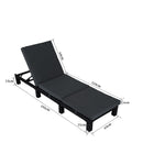 Grey Rattan Sunbed with Adjustable Recline