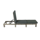 Grey Rattan Sunbed with Adjustable Recline