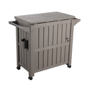 Outdoor Bar Serving Cart with Cooler Taupe