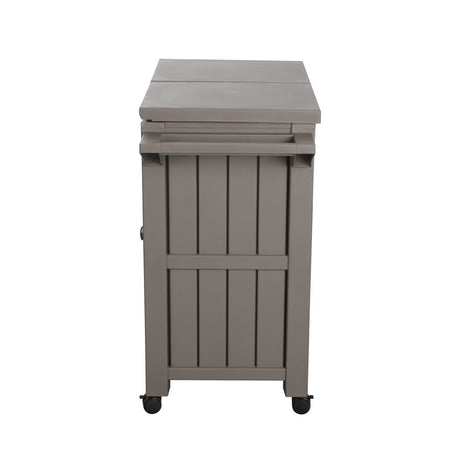 Outdoor Bar Serving Cart with Cooler Taupe