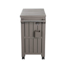 Outdoor Bar Serving Cart with Cooler Taupe