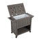 Outdoor Bar Serving Cart with Cooler Taupe