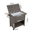 Outdoor Bar Serving Cart with Cooler Taupe